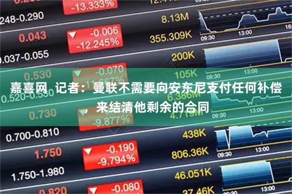嘉喜网  记者：曼联不需要向安东尼支付任何补偿，来结清他剩余的合同