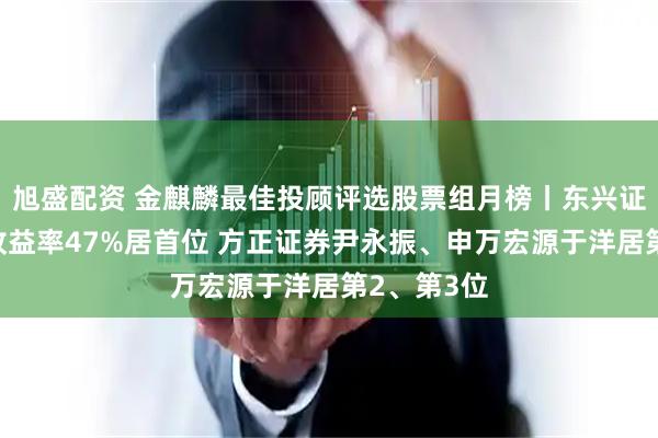 旭盛配资 金麒麟最佳投顾评选股票组月榜丨东兴证券张金嵬收益率47%居首位 方正证券尹永振、申万宏源于洋居第2、第3位